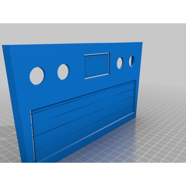 1-DIN radio frame with switch and voltmeter cutouts — source image