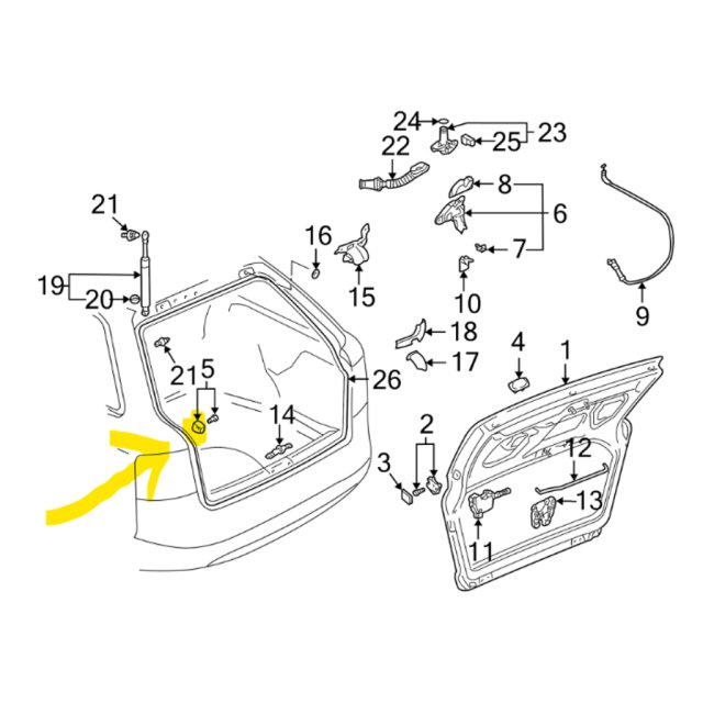 Avant Trunk Stop 8E9827249 ( S4 B5 ) — source image