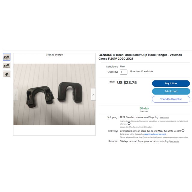 Rear Parcel Shelf Clip Hook Hanger — source image