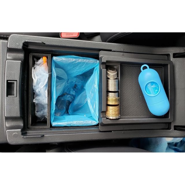 Center Console Trash Bin and Swiffer Compartment — source image