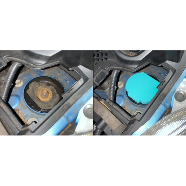 Front suspension strut cover with ventilation holes — source image
