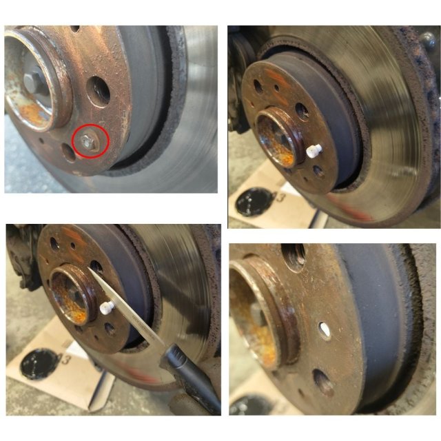 Brake disc locator bolt replacement — source image
