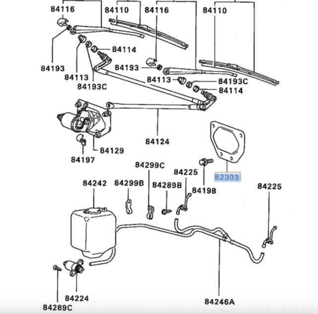 Windshield Wiper Motor to Body Mounting Gasket — source image