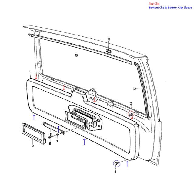 Tailgate Interior Upholstery Mounting Clips and Repair Parts — source image